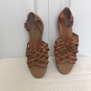Comfortiva Brown Leather Sandals Size 7.5